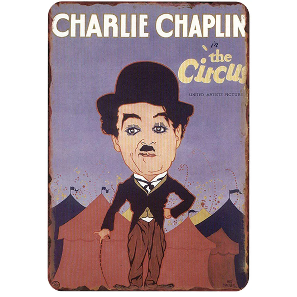 Chaplin винтажная металлическая жестяная пластина постер потертый шик ретро