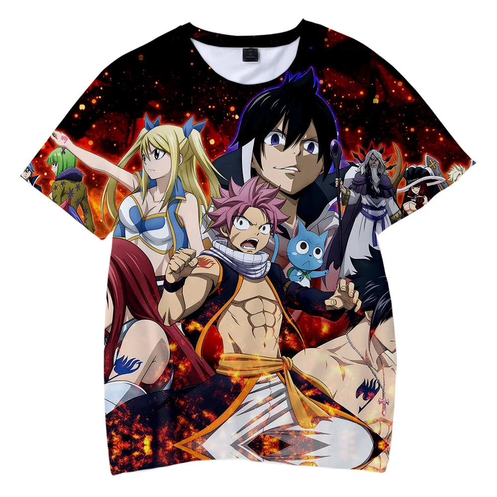 Japanese Anime Fairy Tail T shirts Boys 3d Print Children Kids Shorts Baby Girls Tops Cartoon Tees Shirt kpop 2019 | Мужская одежда