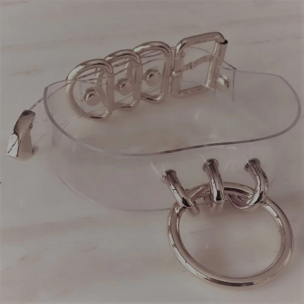 Ошейник из прозрачной кожи с круглым вырезом в стиле Харадзюку|collar punk|gothic choker