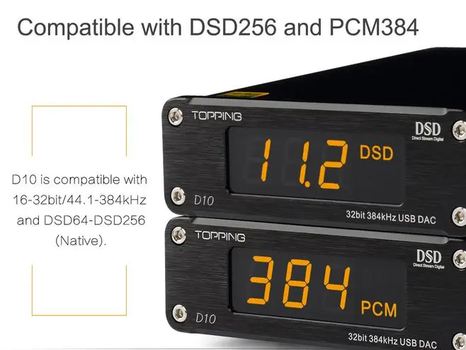 Верхний D10 декодер DSD256 ES9018K2M XMOS PCM384 USB DAC аудио декодер