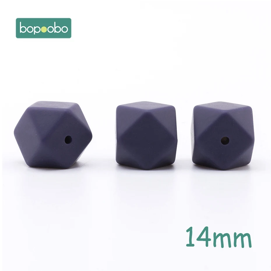 14mm Twilight Purple Bopoobo 5 шт. 14 мм Силиконовые шестигранные шарики силиконовые Детские Прорезыватели 17 мм силиконовые бусины для ожерелья безопасные игрушки силиконовые крошечные стержни - Цвет: 14mm Twilight Purple
