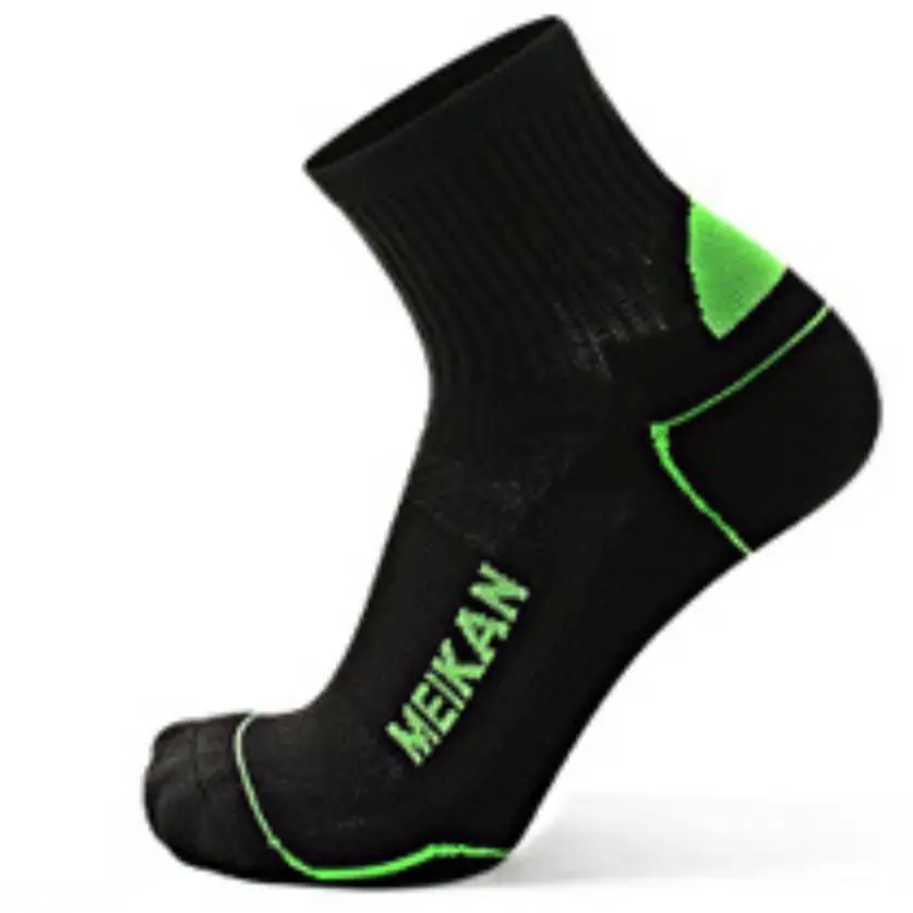 Black (Ankle sock) Бренд meikan, 2 пары, профессиональные короткие носки для бега, впитывающие пот, быстросохнущие спортивные носки до лодыжки для спортзала, фитнеса, тенниса, марафона - Цвет: Black (Ankle sock)