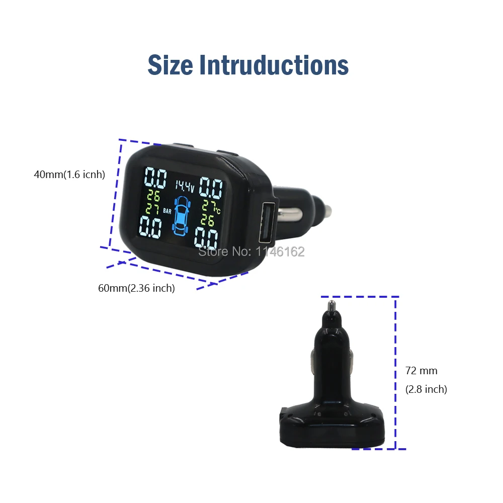 EANOP C400 автомобильный TPMS монитор давления в шинах в реальном времени внешний датчик давления в шинах цифровой ЖК-дисплей Макс 6,0 бар