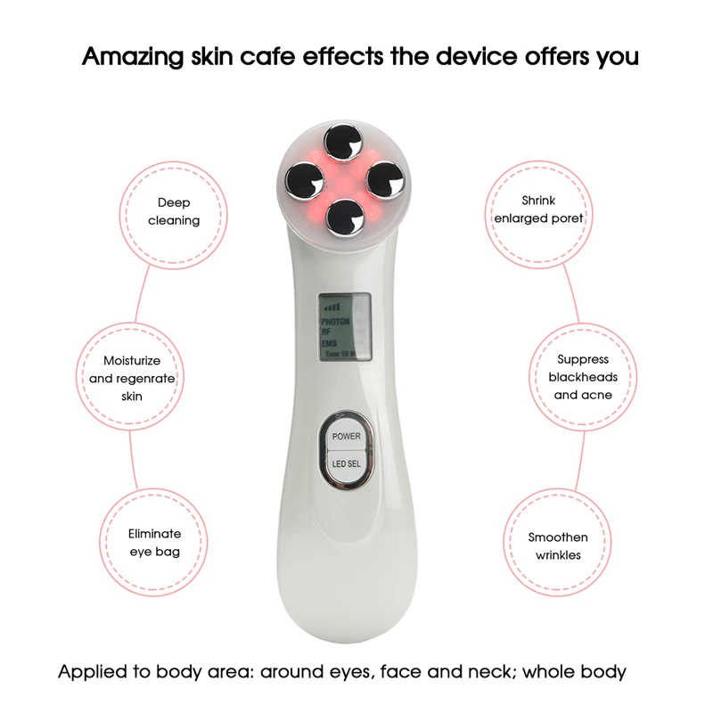 Electroporation Mesotherapy LED Photon Light Therapy RF EMS Skin Rejuvenation Face Lifting Tighten Massage Beauty Device | Красота и