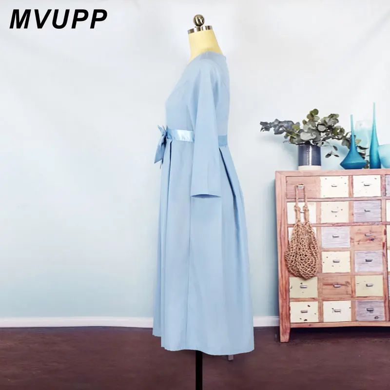 MVUPP/Одинаковая одежда для мамы и дочки платья с бантиками коротким рукавом всей
