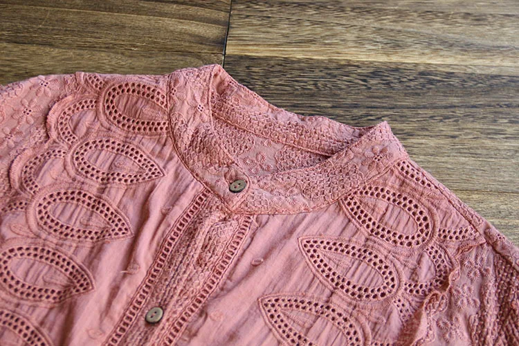 5844 летние женские Топы в японском стиле Литературная Ретро рубашка с вышивкой