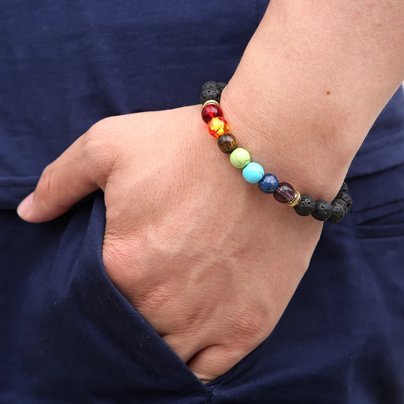 Браслет из натурального вулканического камня в винтажном стиле|bracelet energy|yoga