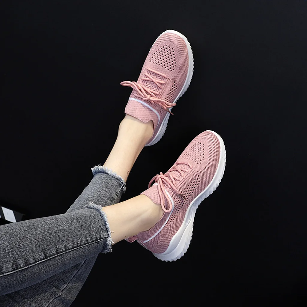 Chaussure Femme; женская дышащая обувь; Новинка года; сетчатые кроссовки с ремешком; женские кроссовки с перекрестной шнуровкой; Feminino