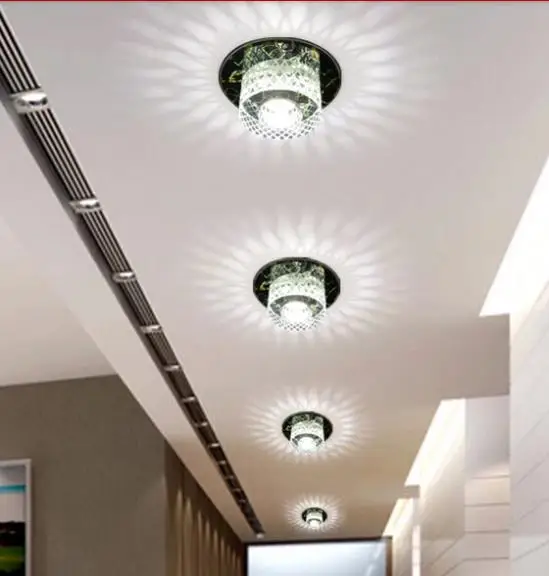 Современный светодиодный потолочный прожектор 3 Вт освещение с кристаллами для