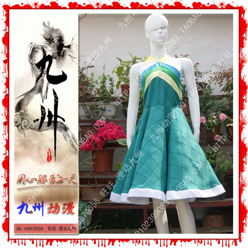 

Fairy Tail Wendy Marvell Cosplay Costume Deep Green Custom Made Dress 11