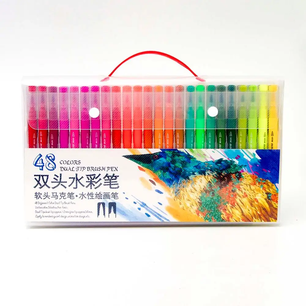 48 Color Barrel 120 цветов, две кисти, художественные маркеры, ручка с тонким кончиком и кончиком кисти, отлично подходит для взрослых, цветные книги, каллиграфия, надпись, товары для рукоделия - Цвет: 48 Color Barrel