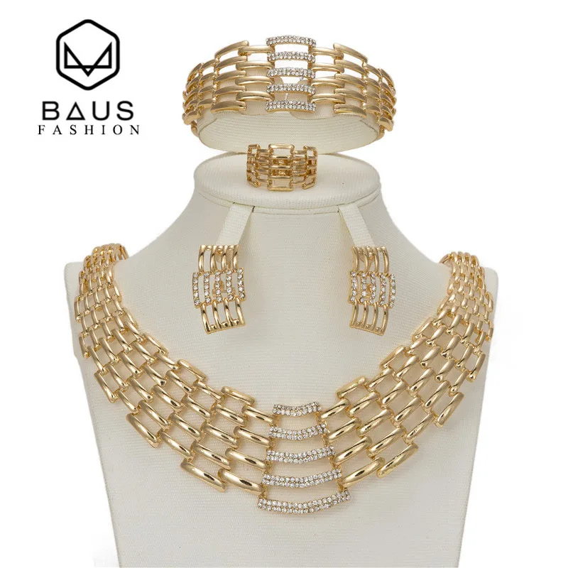 BAUS Модные Винтажные полые африканские Ювелирные изделия Набор золотого цвета