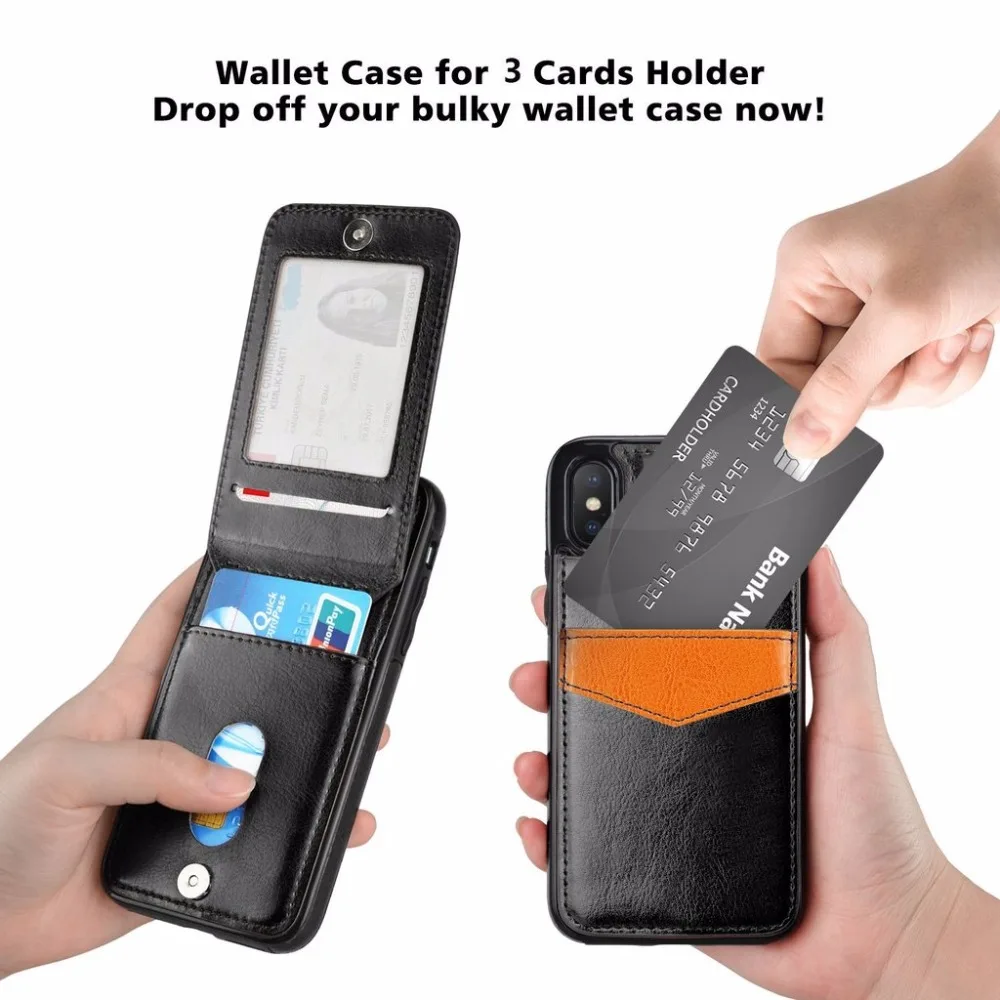For iPhone XS Max XR X Case Leather Wallet Magnetic Flip Cover Thin Slim iphone 8 7 Plus 6 6s |