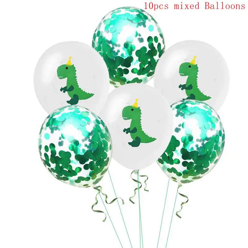 10pcs White Green Вечерние столовые приборы с рисунком динозавра, одноразовые бумажные тарелки, чашки, скатерть, Топпер для торта, с днем рождения, товары для мальчиков - Цвет: 10pcs White Green