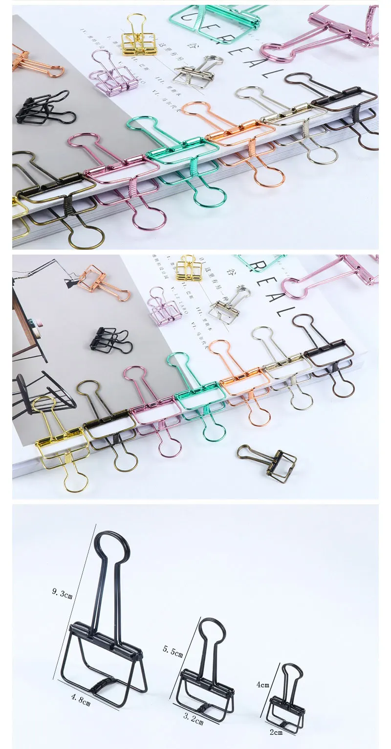 2 шт. Kawaii Канцелярские бумажные зажимы De Papel для заметок DIY закладки цветные канцелярские зажимы для офиса, школы и офиса металлические канцелярские принадлежности