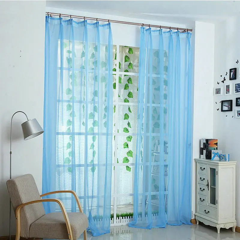 Горячая Распродажа украшения мягкий отвесный тюль занавески для гостиной