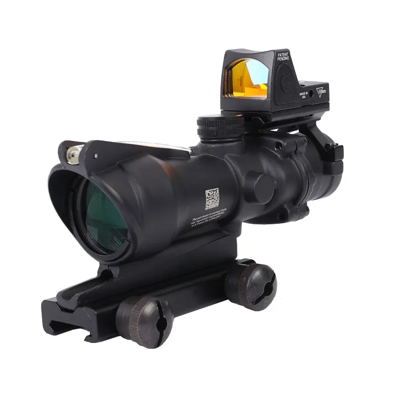 Тактический Acog 4x32 оптический оптоволоконный прицел подсвеченный красным