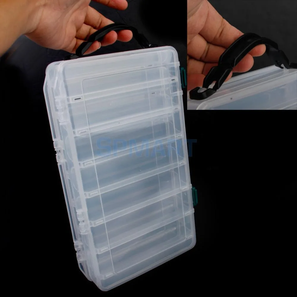 14 отсеков пластиковые ловли приманка приманки снасти Box 2-Side контейнер