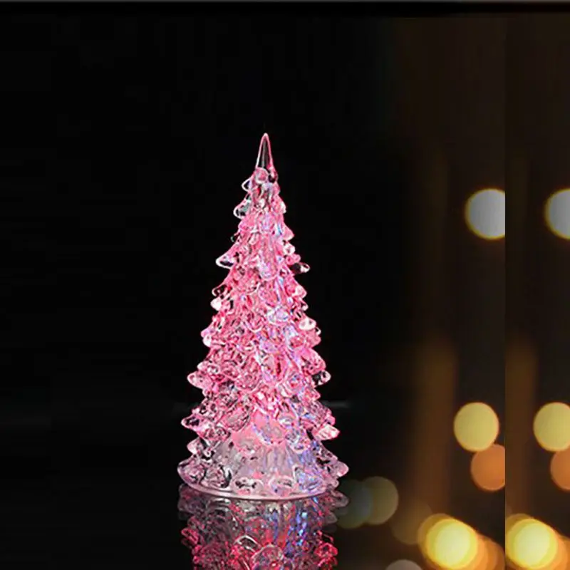 Buy Romantic LED Christmas Tree Night Light Battery Operate Desktop Decor Merry for Kid Bedroom Xmas Gift on