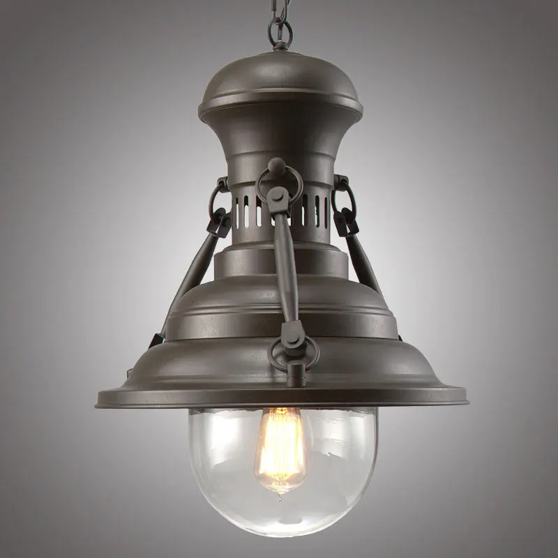 Старинные ржавые браун прохладный лодка форма лампы промышленного бар стиль
