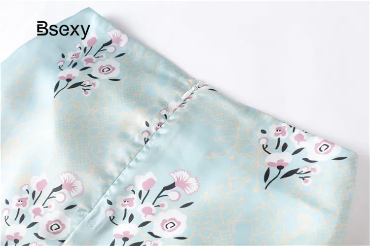 Faux Silk Skirt Women 2019 Self Portrait Flower Print Ruffle Irregular High Waist Kawaii Chiffon Long Midi spodnica | Женская одежда