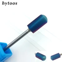 hytoos round top blue nano tungsten carbide nail drill bit 332 bits for manicure electric drill accessories milling cutter