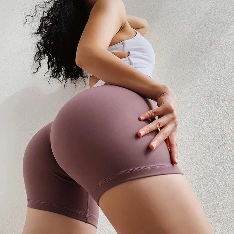 Для женщин пуш-ап шорты для йоги Высокая Талия животик Управление Фитнес