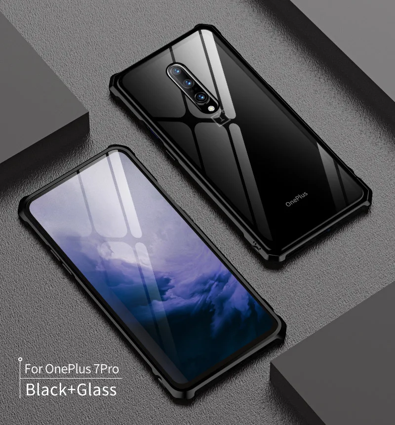 Чехол для телефона Oneplus 7 Pro чехол Oneplus7 с алюминиевой металлической рамкой бампер