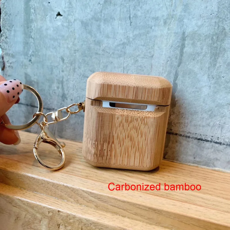 Жесткий Чехол для AirPods, защитный чехол из твердой древесины, противоударный чехол для Apple, чехол для зарядки наушников с украшениями