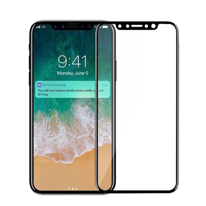 Полноэкранная защитная пленка из закаленного стекла для iPhone X XR XS Max 8 7 Plus 6 6s 5 SE