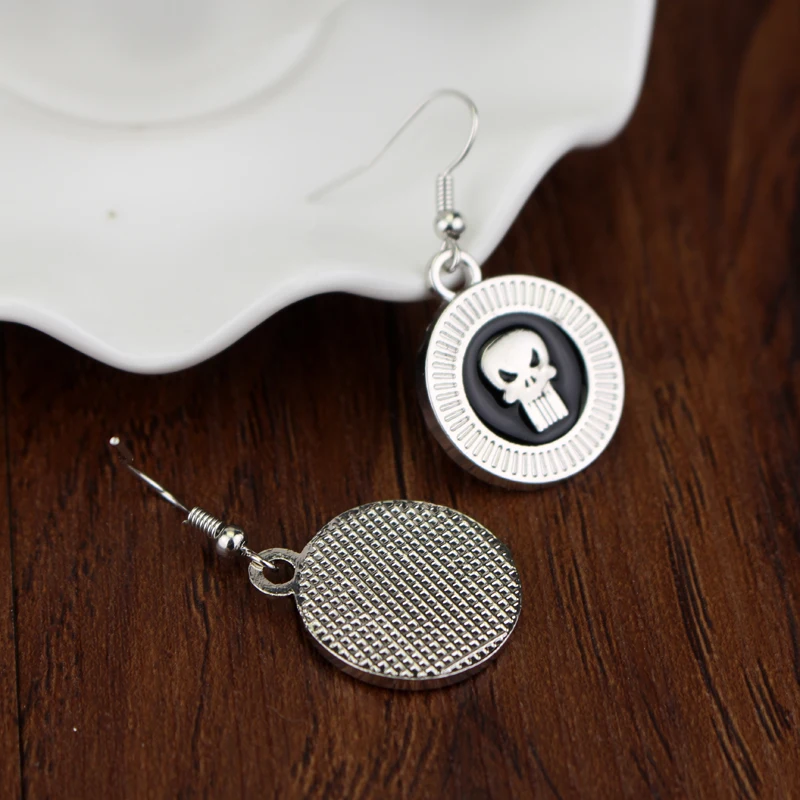 Панк Череп Каратель супергерой серьги для женщин Хэллоуин вечерние ювелирные