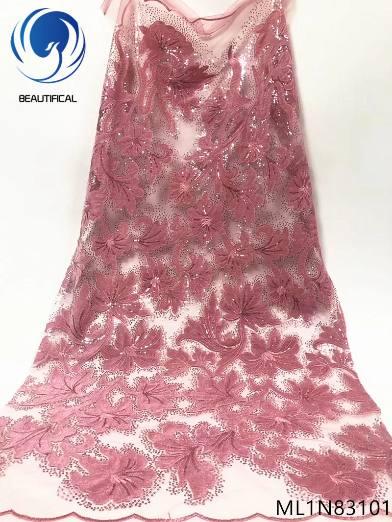 Красивое Африканское Тюлевое кружево золотая ткань французская сетка тюль ткань бархатное кружево нигерийское Тюлевое кружево ML1N831
