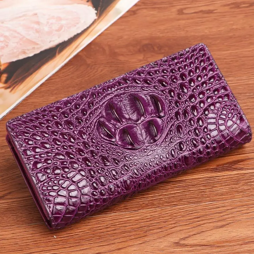 Высококачественный мужской кошелек с натуральным 3D тиснением из крокодиловой