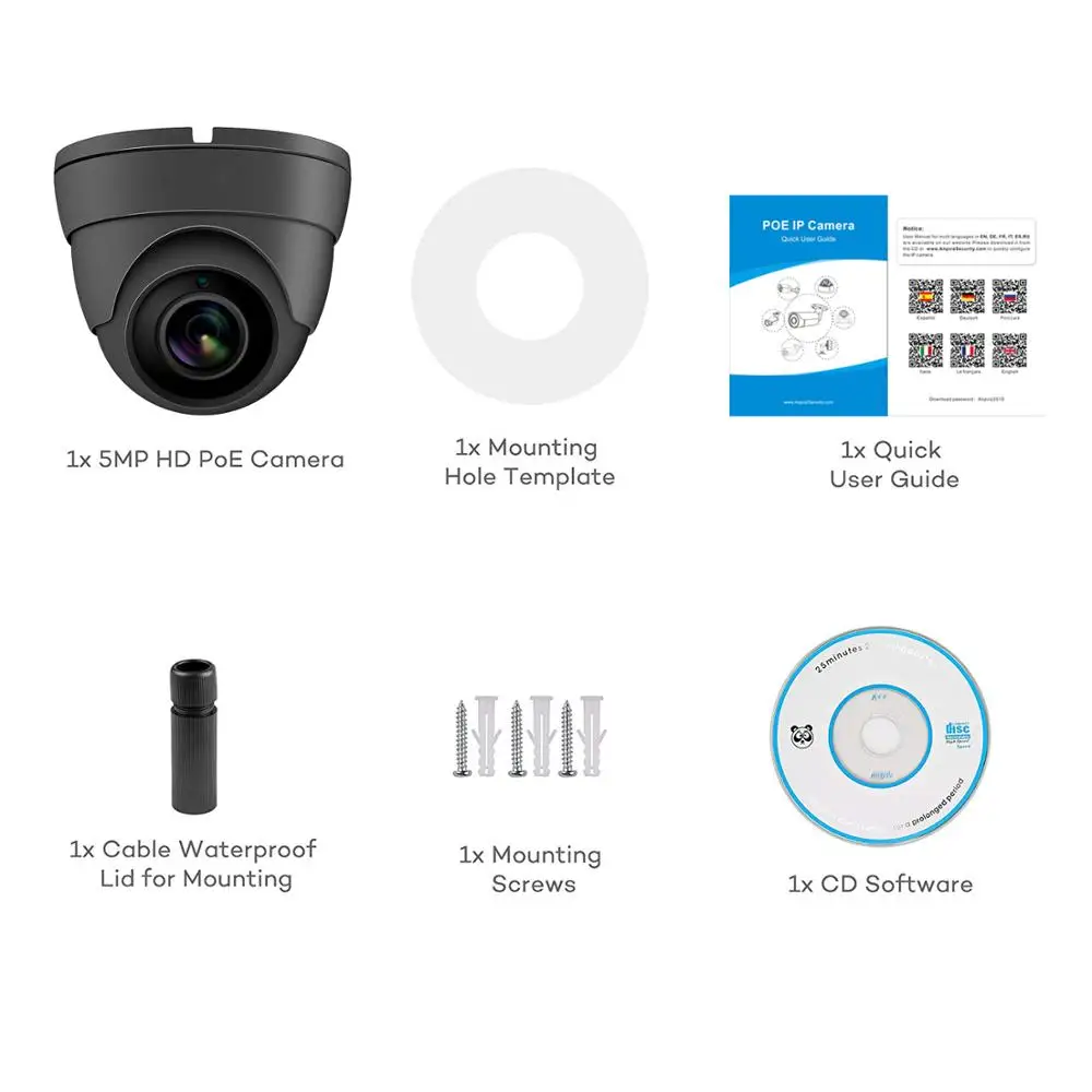 Hikvision совместимая 5MP револьверная ip-камера для улицы/помещения 2592x1944 купольная камера видеонаблюдения встроенный микрофон