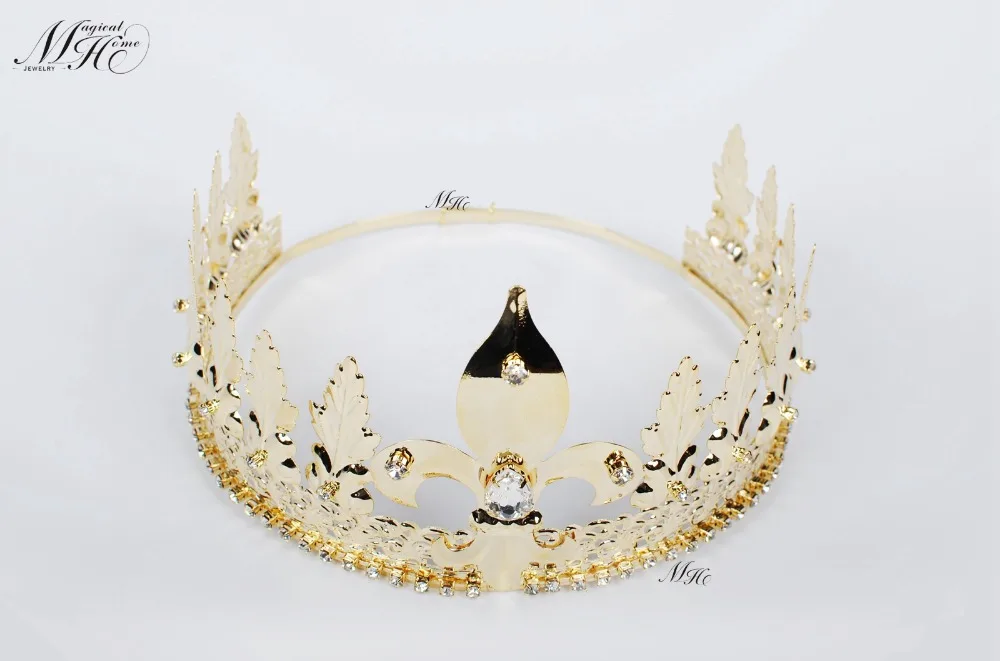 Мужская король императора тиара золотая корона имперский средневековый 4