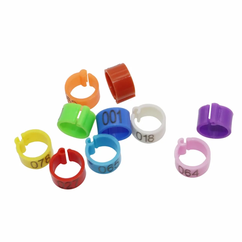 100 шт. зажимы для птиц 8 мм пластиковые цифровые разметочные кольца попугаев