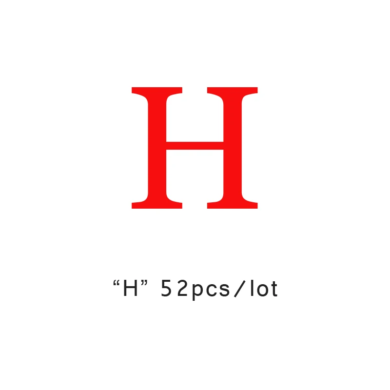 H 52pcs BTFBES 10 мм деревянные бусины с принтом 26 букв 52 шт квадратные деревянные бусины свободного пространства ювелирные аксессуары DIY Изготовление браслета ожерелья - Цвет: H 52pcs