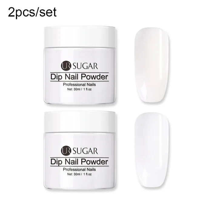 2pcs set1 Ur Sugar 30 мл Dip пудра для ногтей с блестками пигмент градиентный французский хром маникюр Дизайн ногтей погружение пыли порошок без лампы лечения - Цвет: 2pcs set1