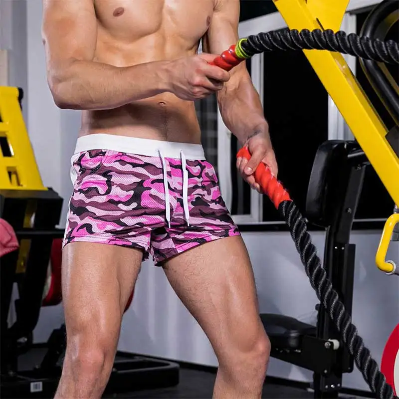 Для мужчин лето быстросохнущая Camo шорты купальники Мужской камуфляж пляжные