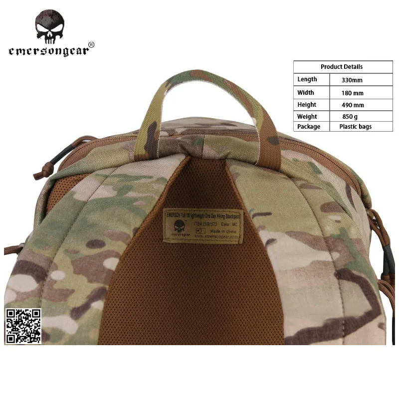 EMERSON Full 18L Lightweight 1 Day Hiking Backpack Airsoft Combat EM9157 |