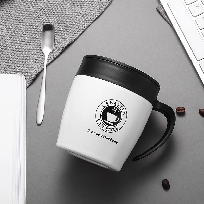 AQW891 330ml-white Keelorn 500 мл кофейная чашка термос кружка с крышкой Термокружка уплотнение из нержавеющей стали Термокружка для автомобильных бутылок для воды - Цвет: AQW891 330ml-white