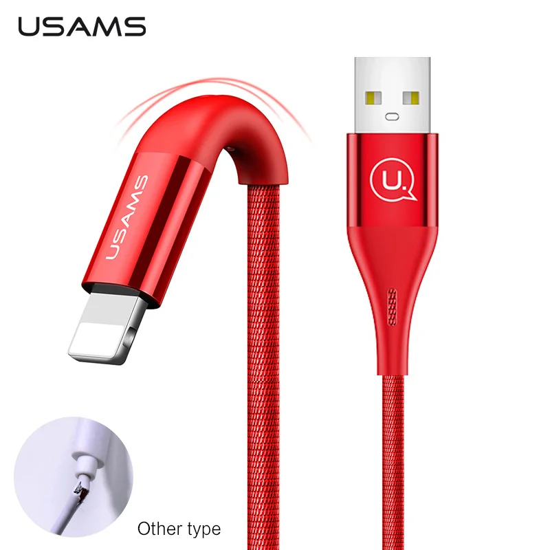 USMAS Lighting to USB кабель для iPhone XS 8 7 6S Plus нейлоновый светодиодный быстрой зарядки и