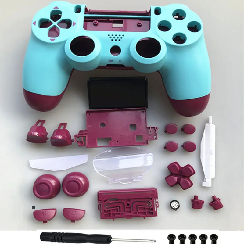 Full Set Berry Blue Housing Shell Case Faceplate Back Cover Button for Playstation 4 PS4 Slim Pro JDM 040 JDS V2 Controller | Электроника