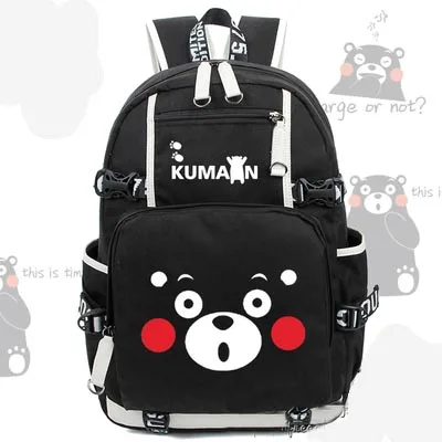 Милый рюкзак KUMAMON Холщовая Сумка с медведем школьные сумки дорожные сумки|backpack