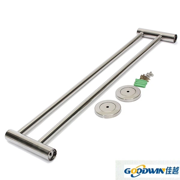 Stainless Steel Wall Mounted Polish Towel Rack Double Rail Holder Bathroom rack|steel center|rack serversteel towel rack |