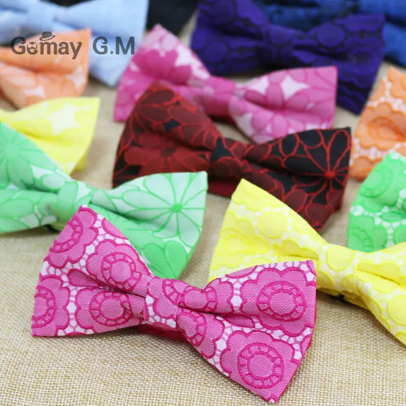 

Newest Fashion Flower Polyester Woven Man Bowtie Adjustable Wedding Groom Bow Ties High Quality Bowties for Men