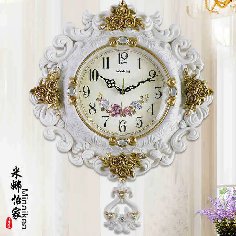 

Large Retro Rose Wall Clock Modern Living Room Creative Wall Clock Quartz Clock Relojes De Pared Decoraci N Para El Hogar 50ZB82