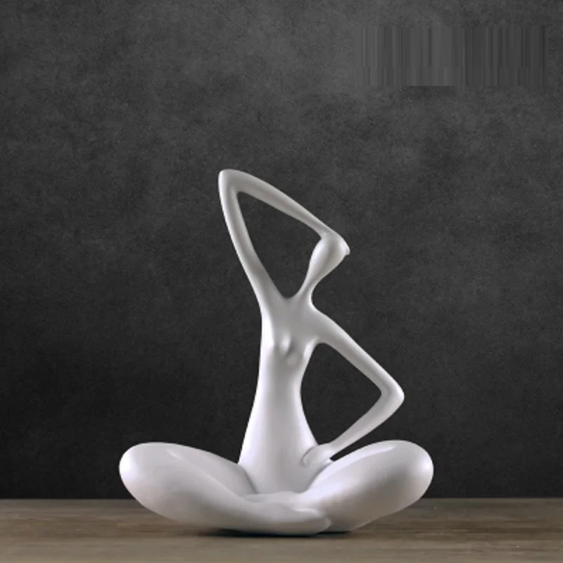 

White/Black Modern Simple Abstract Female Characters Sculpture Home Decorations Crafts Ornaments Pattern L3151