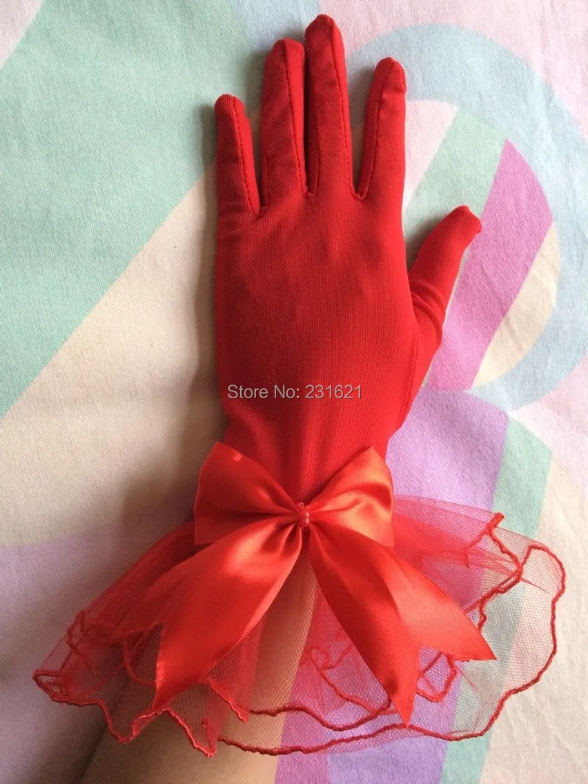 

women's sexy mesh gloves short black white red lace gloves married gloves