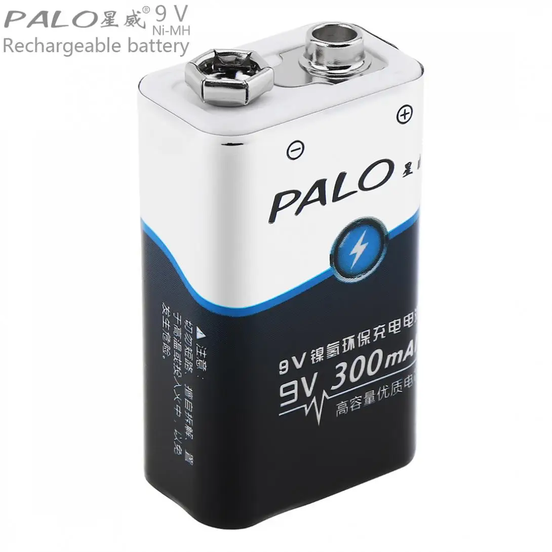 PALO 9V 6F22 300mAh ni-mh аккумуляторная батарея с 3A зарядный ток для